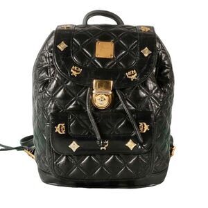 MCM Quilted Leather Small Backpack  Black